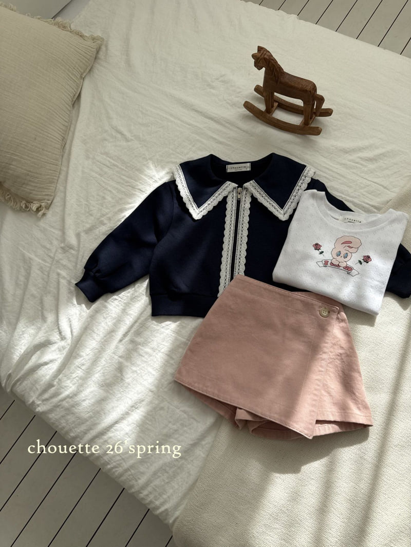 Chouette - Korean Children Fashion - #minifashionista - Lace Collar Zip-Up - 5