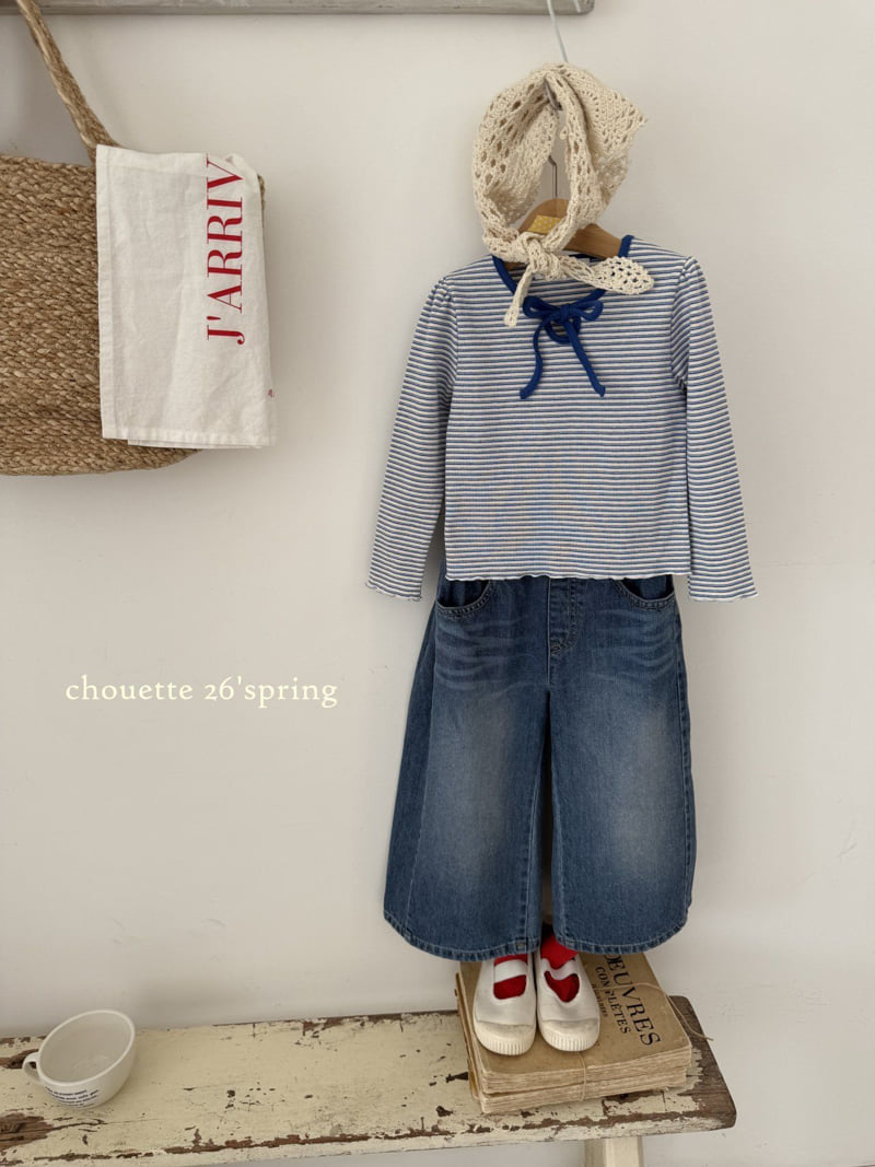 Chouette - Korean Children Fashion - #prettylittlegirls - Pintuck Wide Denim Pants