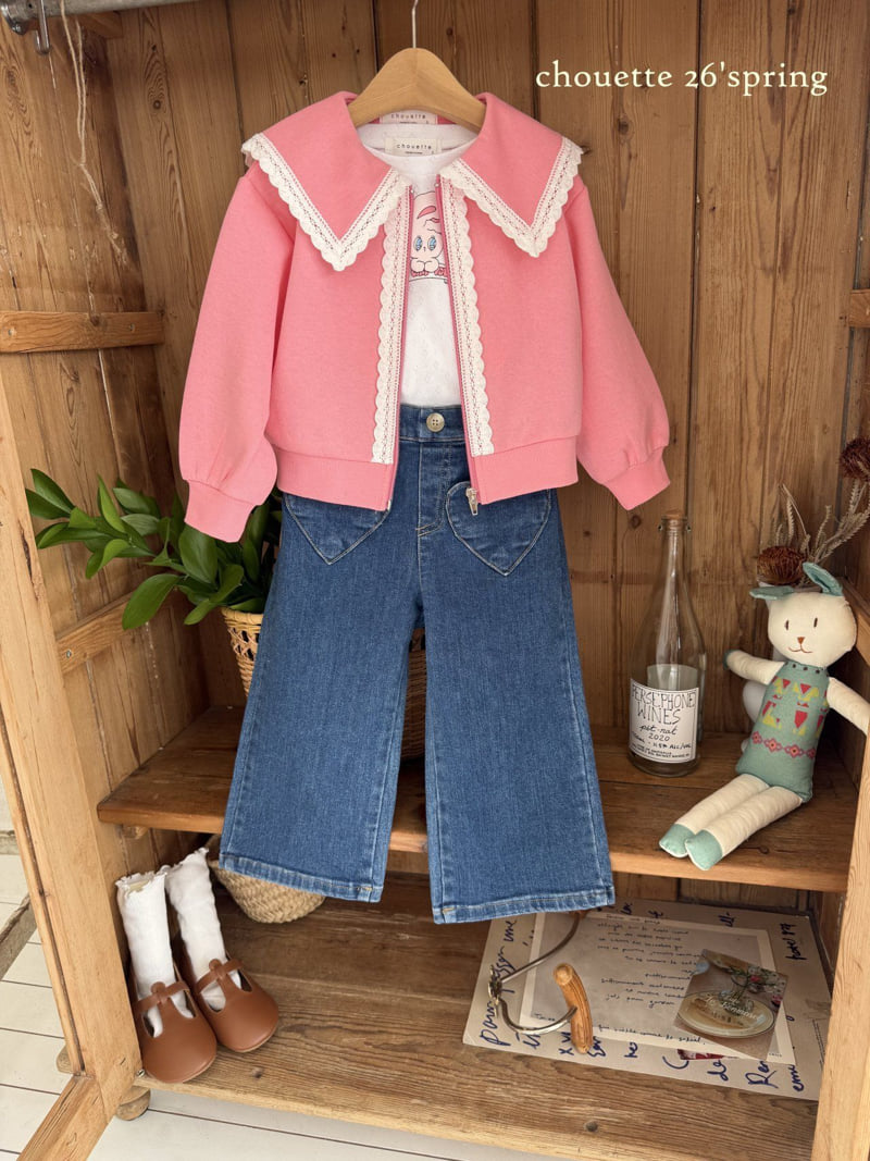 Chouette - Korean Children Fashion - #todddlerfashion - Lace Collar Zip-Up - 7