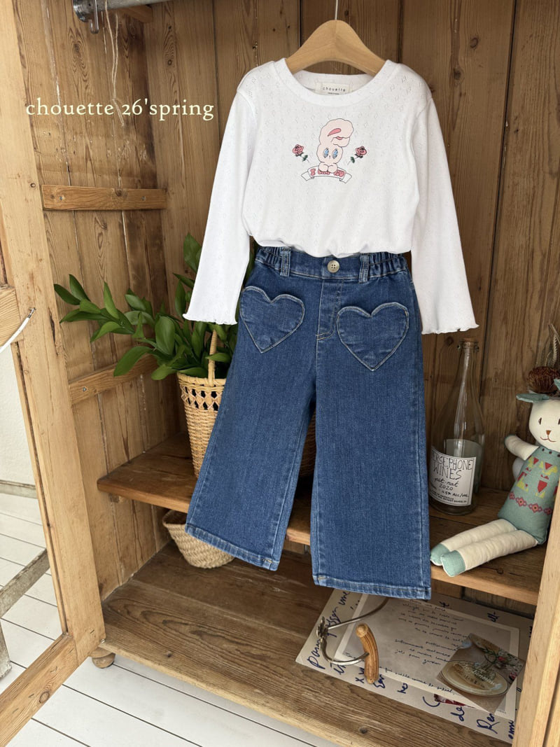 Chouette - Korean Children Fashion - #toddlerclothing - Rose Bunny Tee - 10