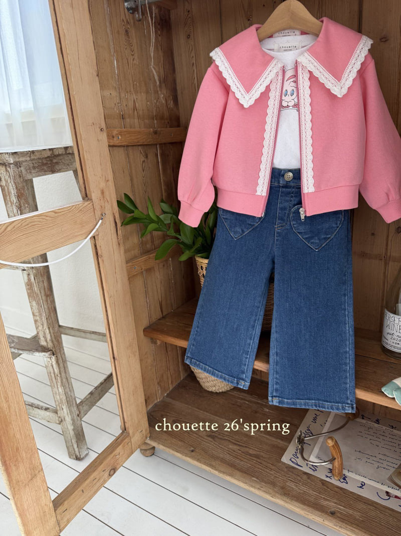 Chouette - Korean Children Fashion - #toddlerclothing - Lace Collar Zip-Up - 8