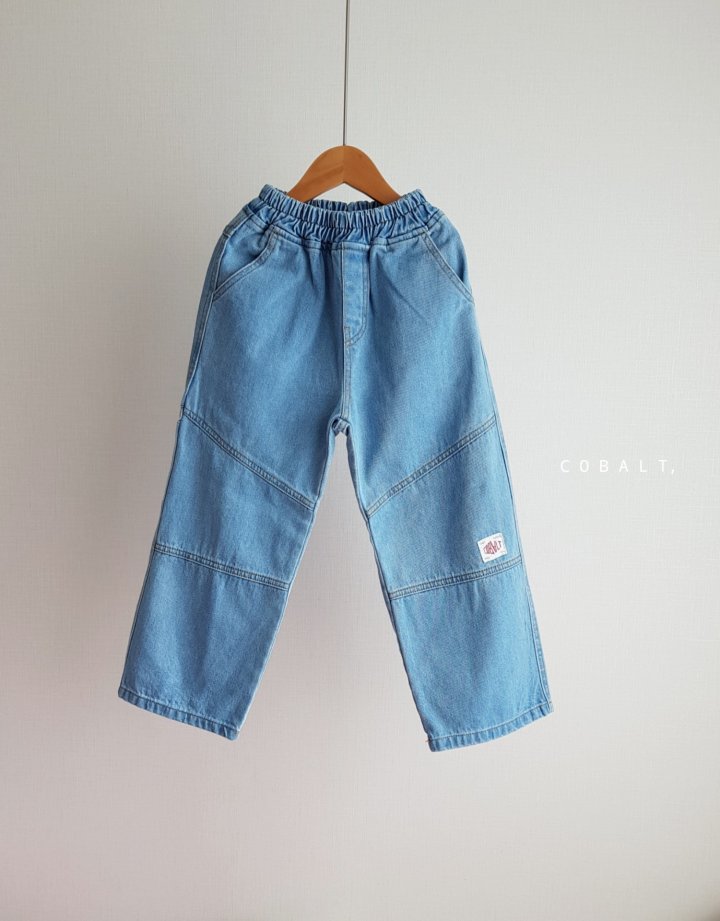 Cobalt - Korean Children Fashion - #kidsshorts - Label Pocket Denim Pants - 9