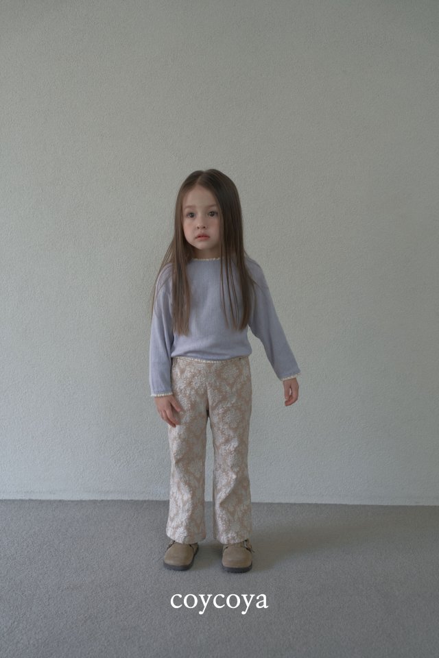 Coycoya - Korean Children Fashion - #magicofchildhood - Jacquard Bootcut Pants - 6