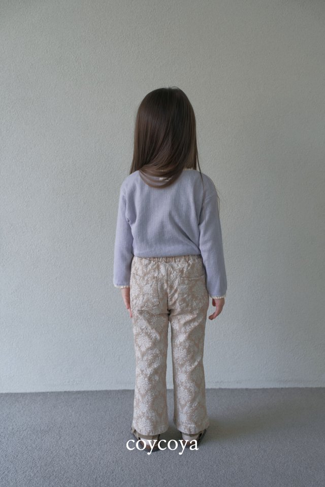 Coycoya - Korean Children Fashion - #prettylittlegirls - Jacquard Bootcut Pants - 8