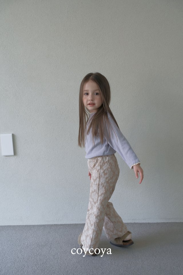Coycoya - Korean Children Fashion - #todddlerfashion - Jacquard Bootcut Pants - 9