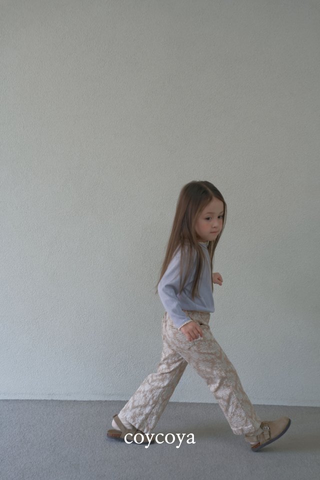 Coycoya - Korean Children Fashion - #toddlerclothing - Jacquard Bootcut Pants - 10