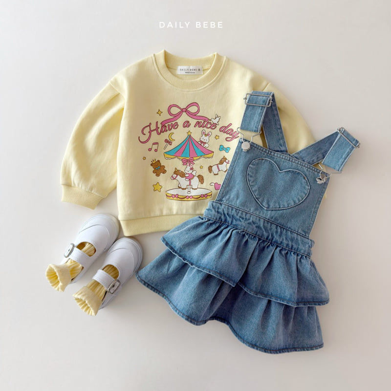 Daily Bebe - Korean Children Fashion - #Kfashion4kids - Heart Suspender Skirt - 8