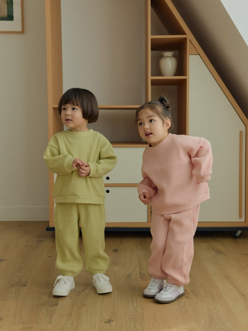Daily Bebe - Korean Children Fashion - #childofig - Waffle Top Bottom Set - 8