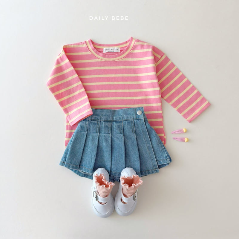 Daily Bebe - Korean Children Fashion - #childofig - Denim Skirt - 5