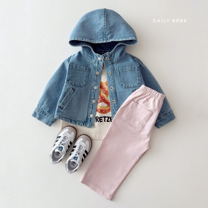 Daily Bebe - Korean Children Fashion - #childofig - Hooded Denim Jacket - 9