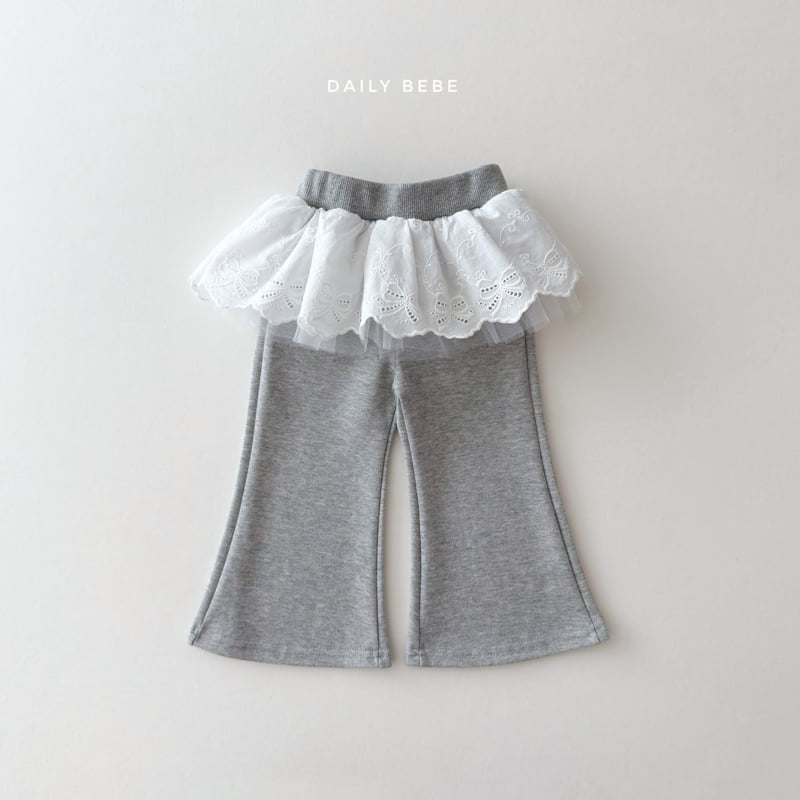 Daily Bebe - Korean Children Fashion - #childofig - Lace Bootcut Pants - 6