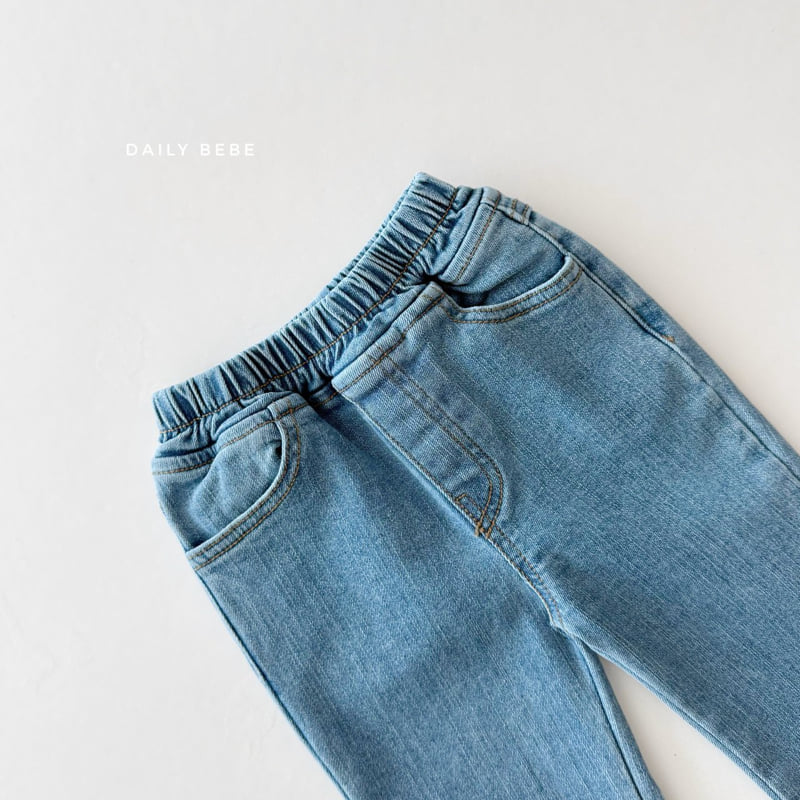 Daily Bebe - Korean Children Fashion - #childofig - Embroidered Bootcut Denim Pants - 4