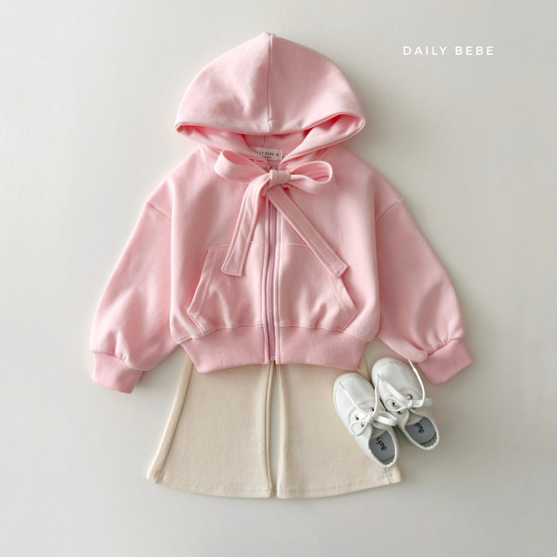Daily Bebe - Korean Children Fashion - #childofig - Ribbon Hood Zip-Up - 7