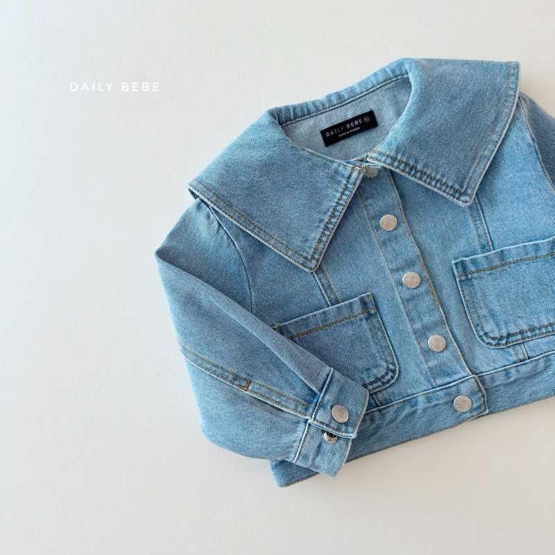 Daily Bebe - Korean Children Fashion - #childofig - Sailor Denim Jacket - 3