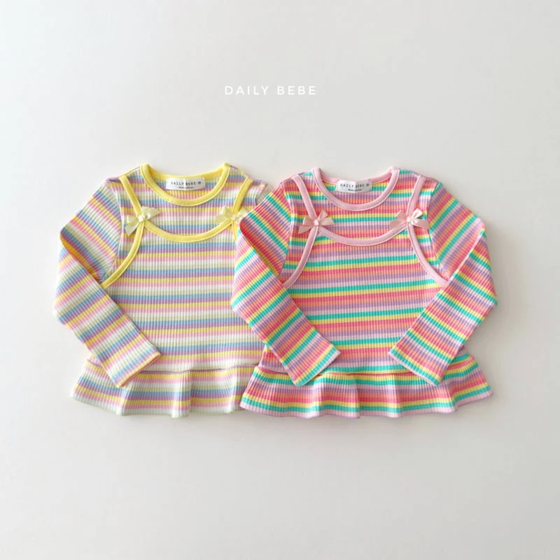 Daily Bebe - Korean Children Fashion - #childofig - Rainbow Tee
