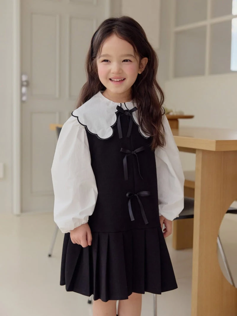 Daily Bebe - Korean Children Fashion - #childofig - Ribbon Ribbon One-piece - 11