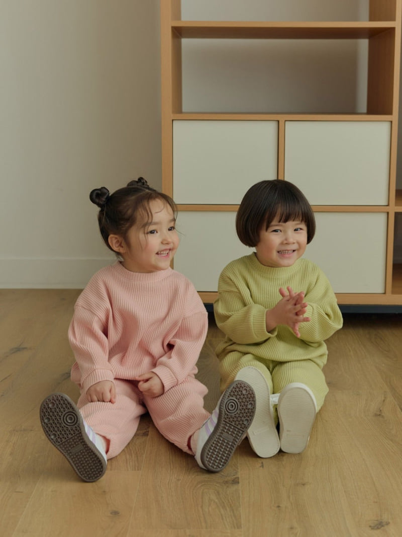 Daily Bebe - Korean Children Fashion - #childrensboutique - Waffle Top Bottom Set - 9