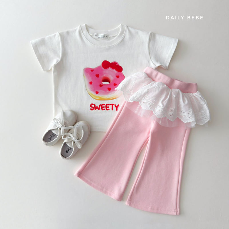 Daily Bebe - Korean Children Fashion - #childrensboutique - Lace Bootcut Pants - 7