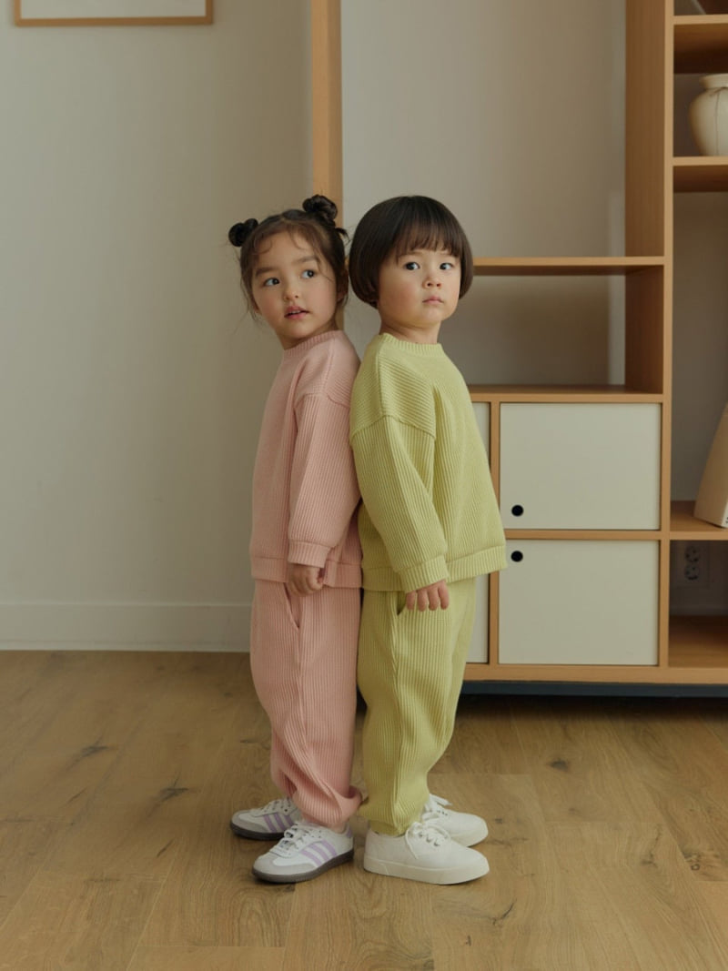 Daily Bebe - Korean Children Fashion - #designkidswear - Waffle Top Bottom Set - 10