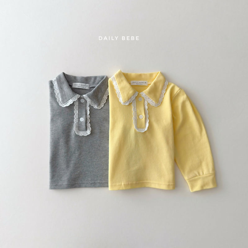 Daily Bebe - Korean Children Fashion - #designkidswear - Lace PK Tee