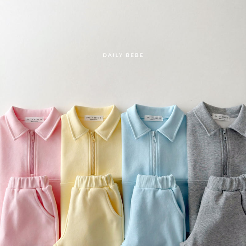 Daily Bebe - Korean Children Fashion - #designkidswear - Half Zip Set