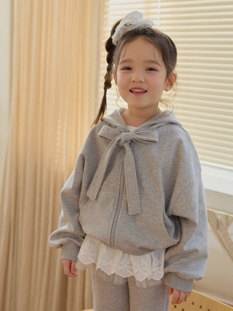 Daily Bebe - Korean Children Fashion - #designkidswear - Ribbon Hood Zip-Up - 10