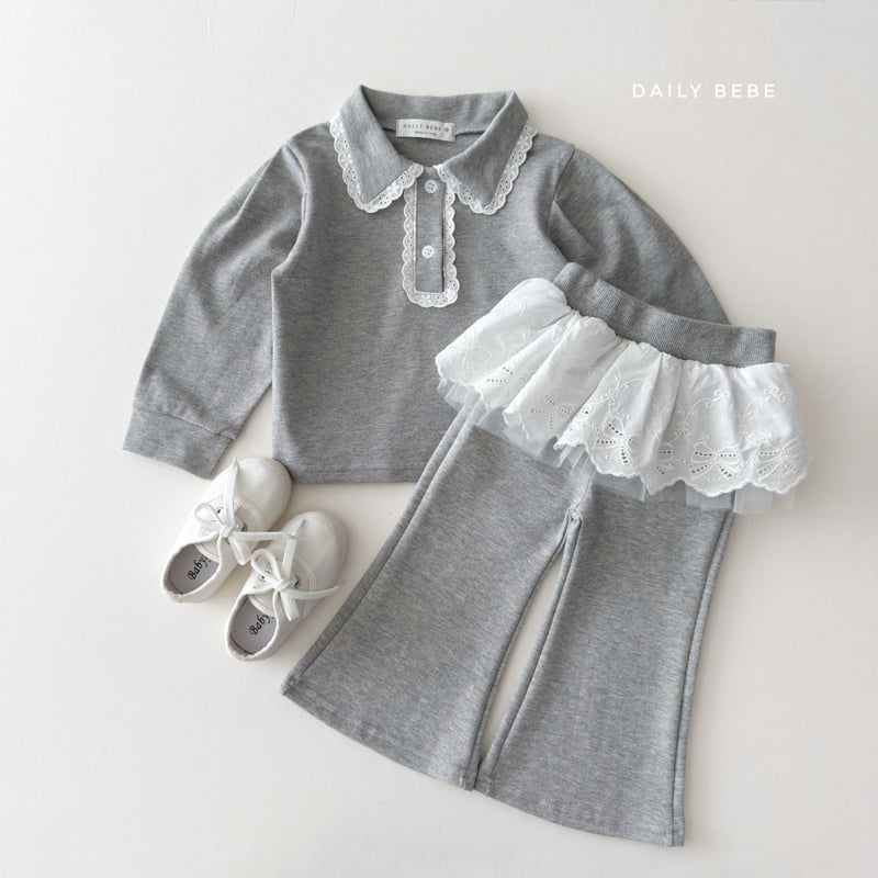 Daily Bebe - Korean Children Fashion - #discoveringself - Lace Bootcut Pants - 9