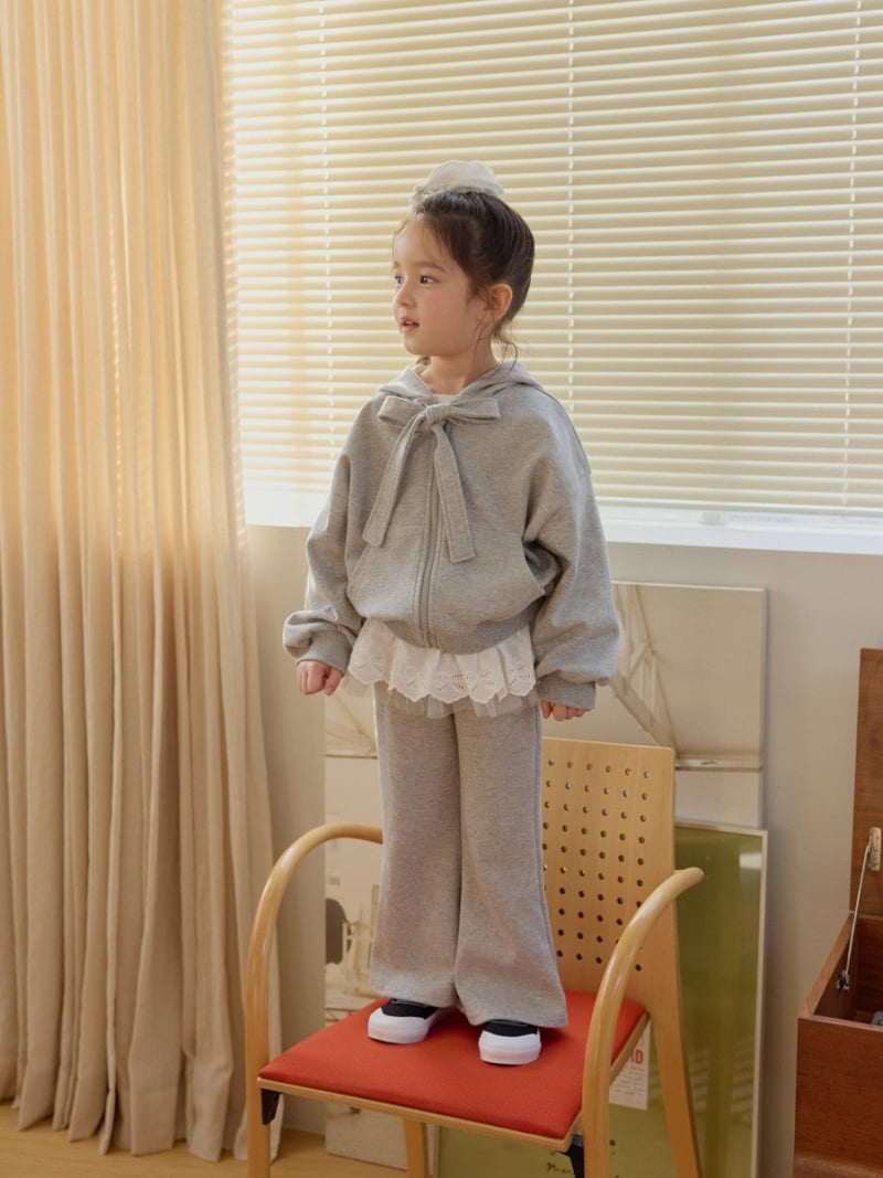 Daily Bebe - Korean Children Fashion - #discoveringself - Ribbon Hood Zip-Up - 11