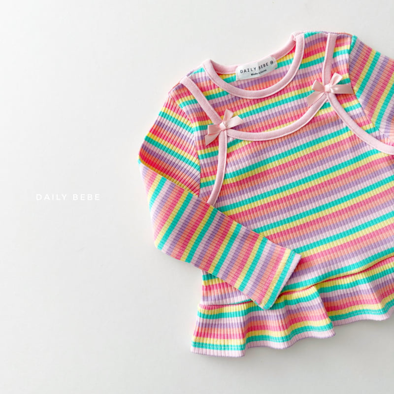Daily Bebe - Korean Children Fashion - #designkidswear - Rainbow Tee - 4