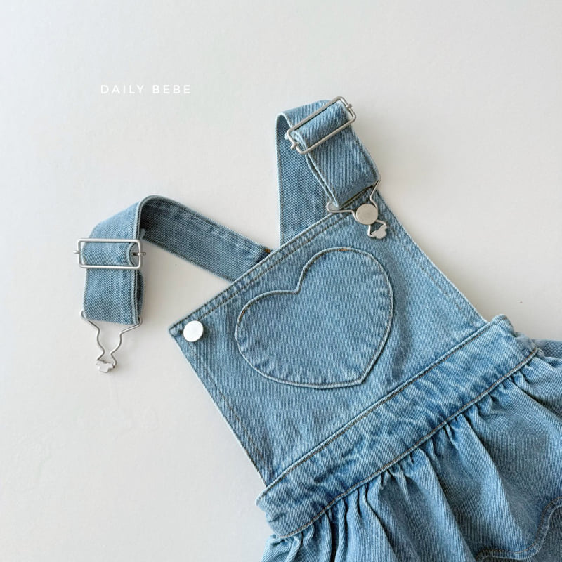 Daily Bebe - Korean Children Fashion - #discoveringself - Heart Suspender Skirt - 3