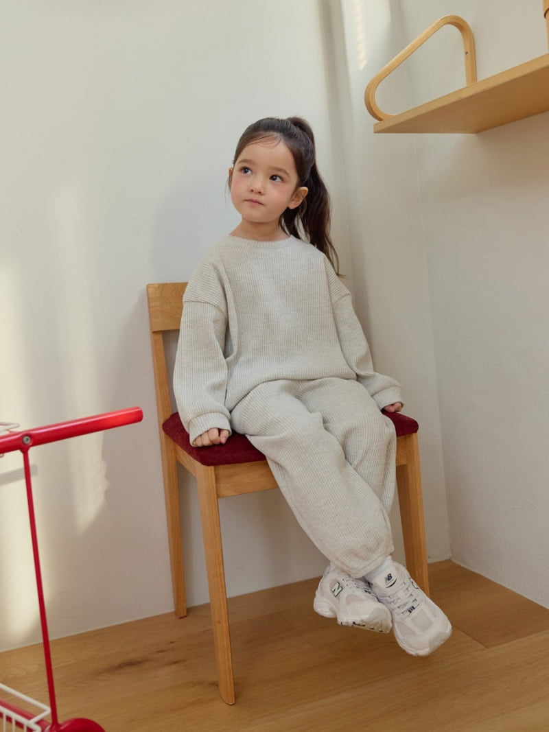 Daily Bebe - Korean Children Fashion - #fashionkids - Waffle Top Bottom Set - 12