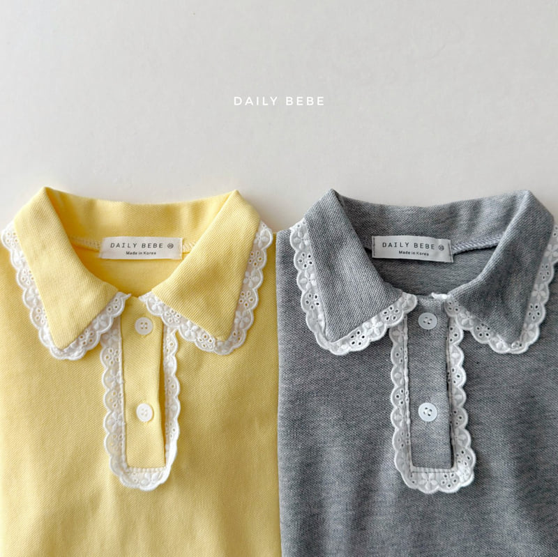 Daily Bebe - Korean Children Fashion - #fashionkids - Lace PK Tee - 3