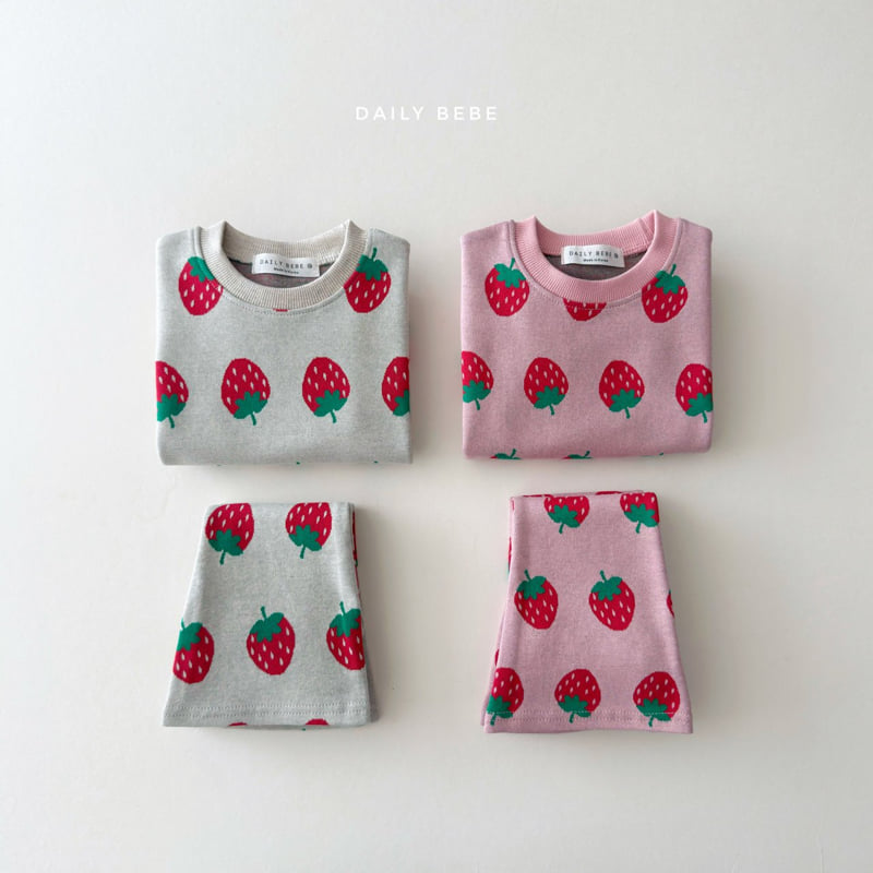 Daily Bebe - Korean Children Fashion - #fashionkids - Strawberry Bootcut Set