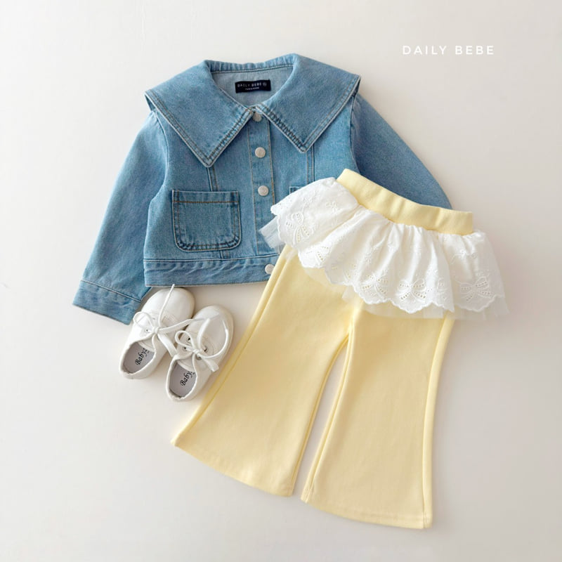 Daily Bebe - Korean Children Fashion - #fashionkids - Sailor Denim Jacket - 7