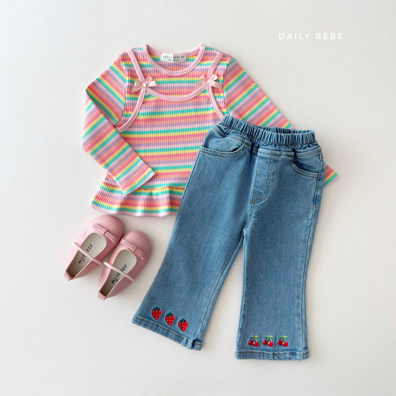 Daily Bebe - Korean Children Fashion - #fashionkids - Rainbow Tee - 5