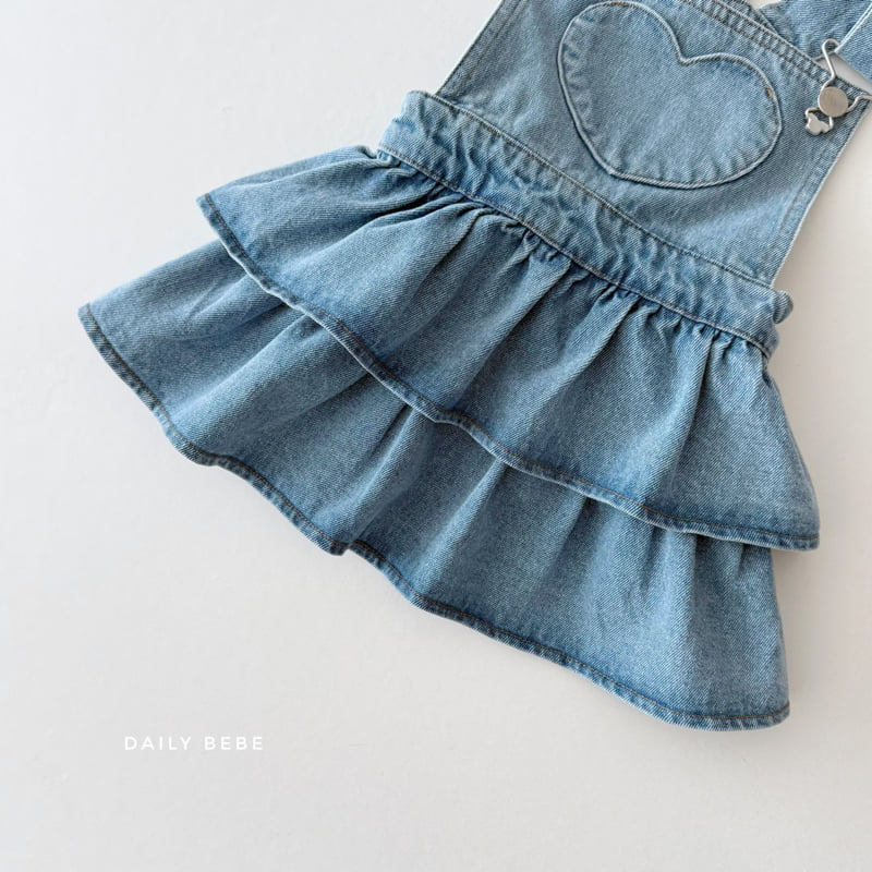 Daily Bebe - Korean Children Fashion - #discoveringself - Heart Suspender Skirt - 4