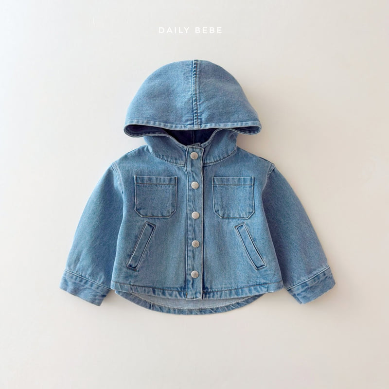 Daily Bebe - Korean Children Fashion - #kidsshorts - Hooded Denim Jacket