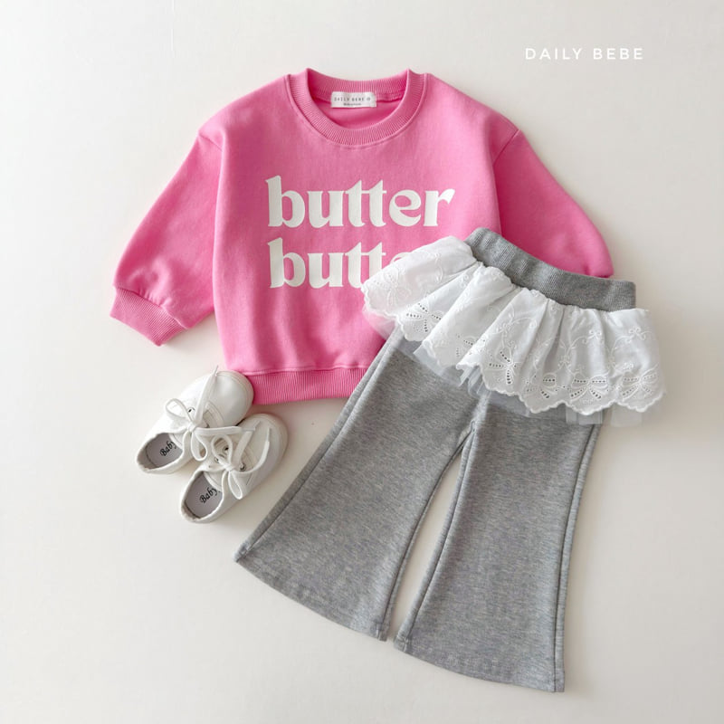 Daily Bebe - Korean Children Fashion - #kidsshorts - Double Butter Sweatshirt - 10