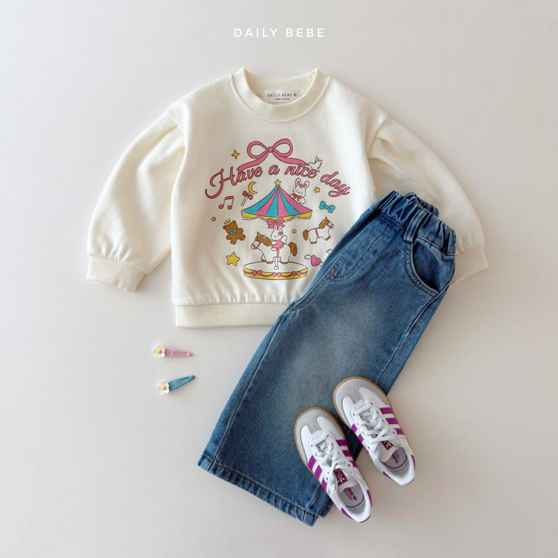 Daily Bebe - Korean Children Fashion - #kidsshorts - Merry-Go-Round Sweatshirt - 7