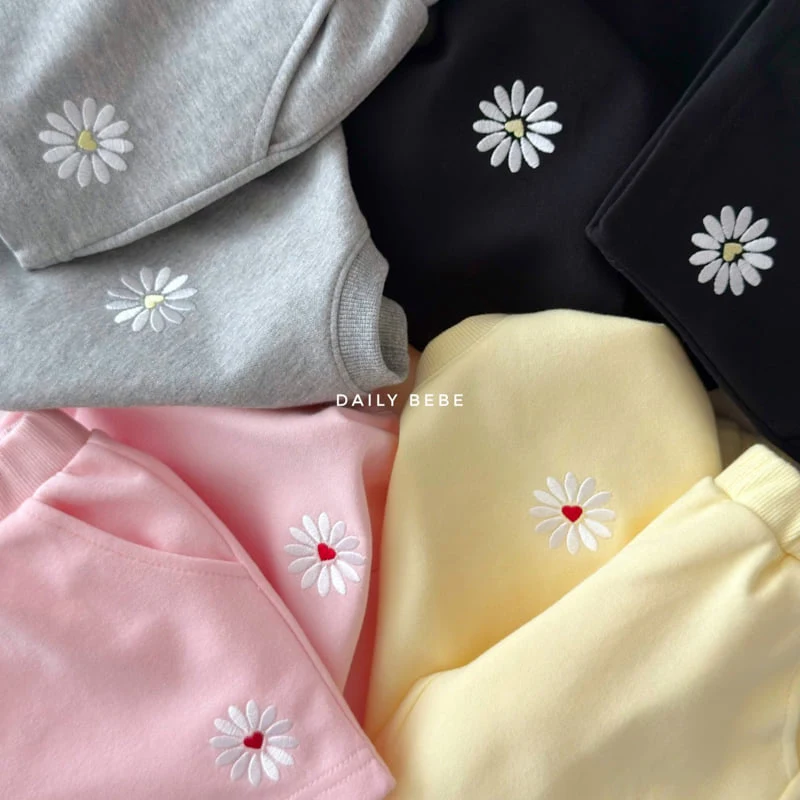 Daily Bebe - Korean Children Fashion - #kidsshorts - Daisy Top Bottom Set - 3