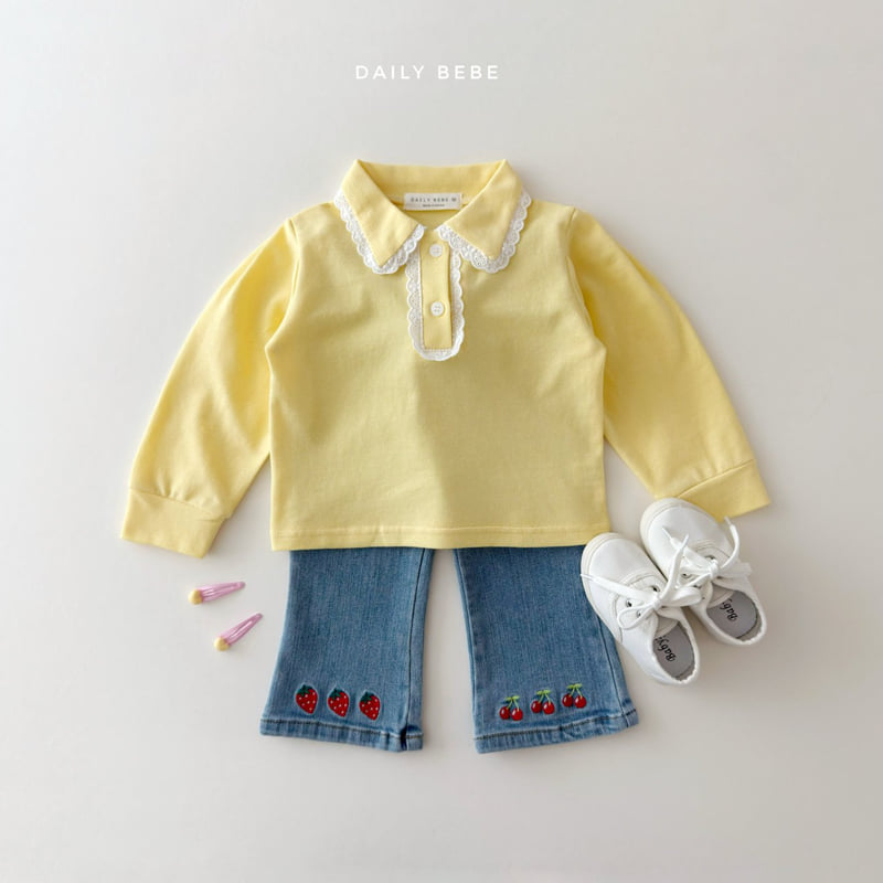 Daily Bebe - Korean Children Fashion - #kidsstore - Lace PK Tee - 5