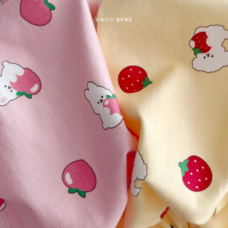 Daily Bebe - Korean Children Fashion - #kidsstore - Peach Strawberry Set - 3