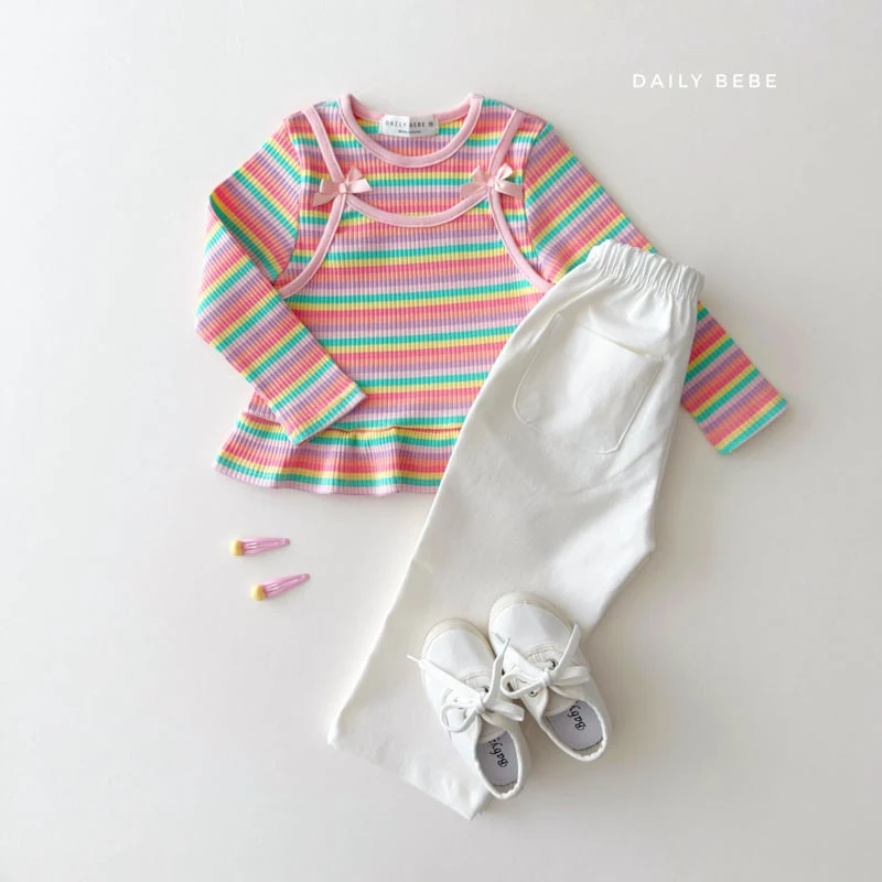 Daily Bebe - Korean Children Fashion - #kidsstore - Rainbow Tee - 7