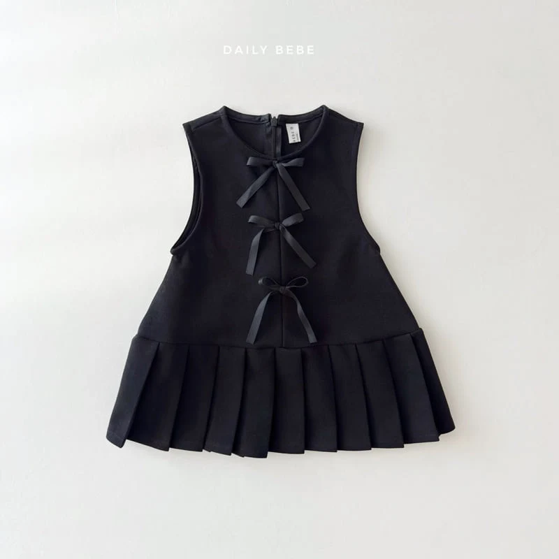 Daily Bebe - Korean Children Fashion - #kidsstore - Ribbon Ribbon One-piece