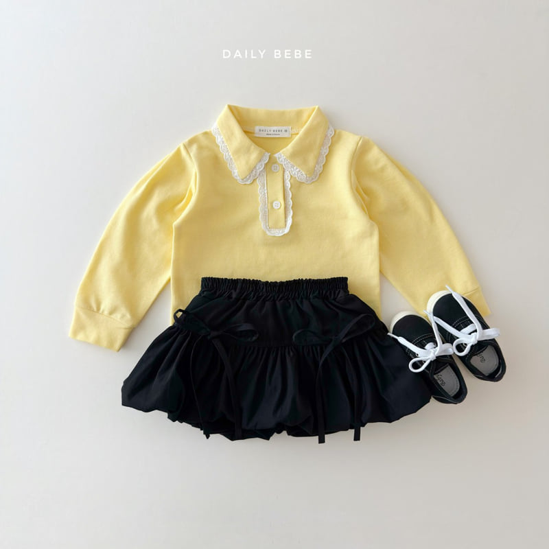 Daily Bebe - Korean Children Fashion - #kidzfashiontrend - Lace PK Tee - 6