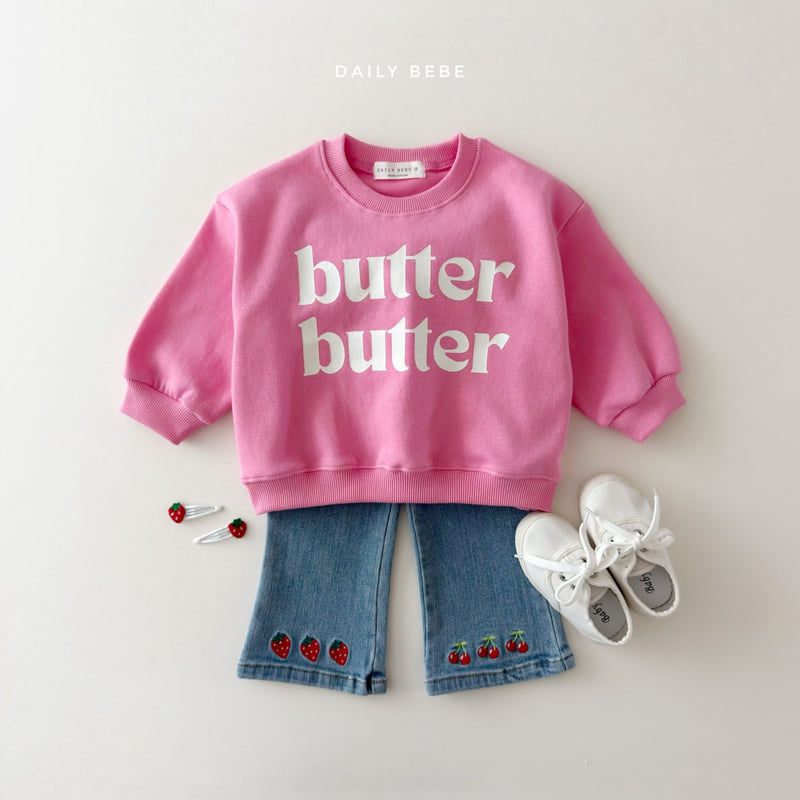 Daily Bebe - Korean Children Fashion - #kidzfashiontrend - Double Butter Sweatshirt - 12