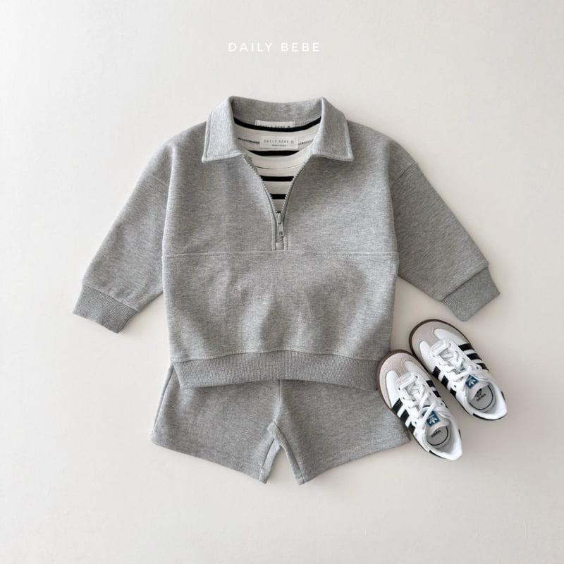 Daily Bebe - Korean Children Fashion - #kidzfashiontrend - Half Zip Set - 6