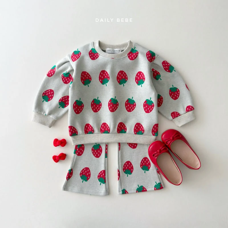 Daily Bebe - Korean Children Fashion - #kidsstore - Strawberry Bootcut Set - 4
