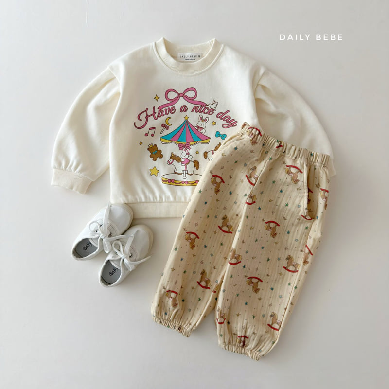 Daily Bebe - Korean Children Fashion - #kidzfashiontrend - Merry-Go-Round Sweatshirt - 9