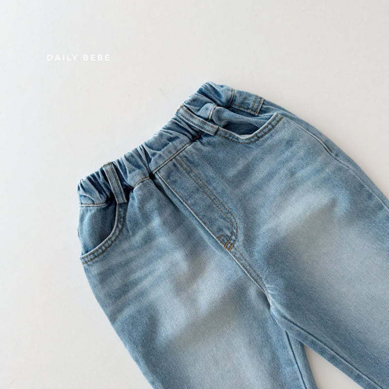 Daily Bebe - Korean Children Fashion - #kidzfashiontrend - Washed Denim Pants - 3